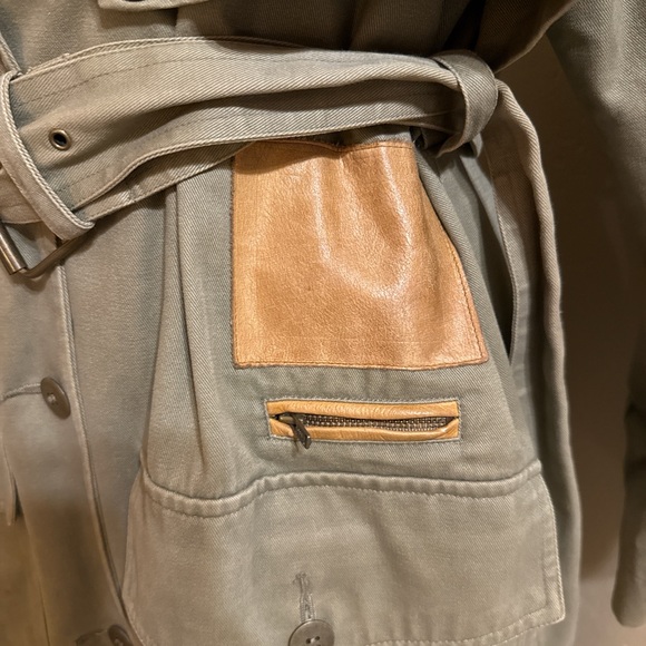 SOLD ON DEPOP Together! Vintage Olive Green Women's Trench Coat size 6 - Picture 6 of 10